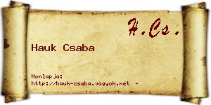 Hauk Csaba névjegykártya
